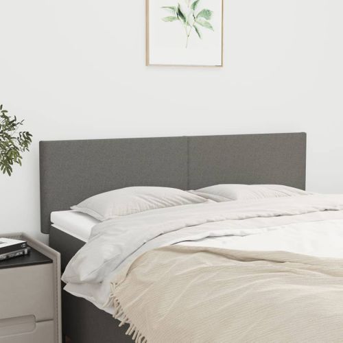 Têtes De Lit 2 PCs Gris Foncé 72x5x78/88 Cm Tissu