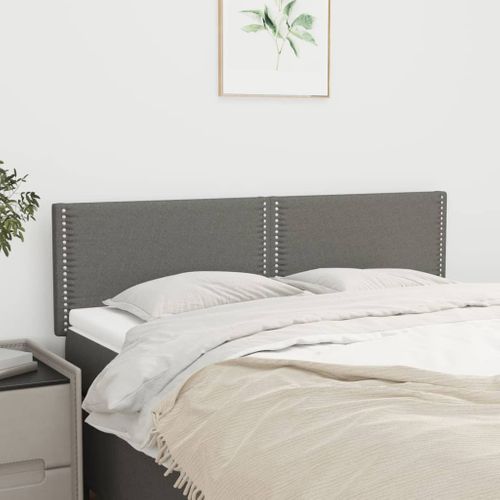 Têtes De Lit 2 PCs Gris Foncé 72x5x78/88 Cm Tissu