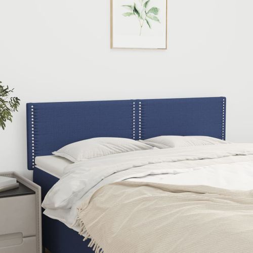 Têtes De Lit 2 PCs Bleu 72x5x78/88 Cm Tissu