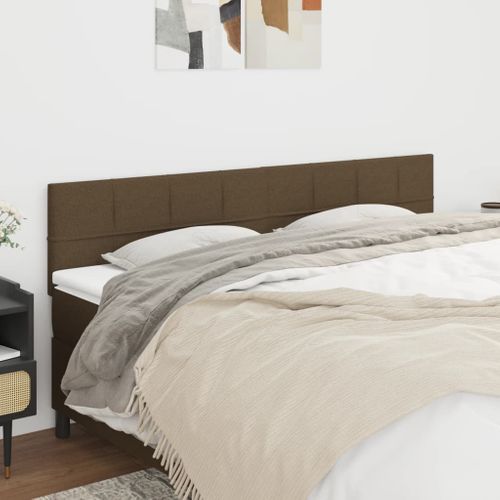 Têtes De Lit 2 PCs Marron Foncé 80x5x78/88 Cm Tissu