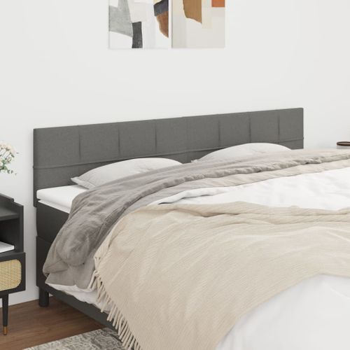 Têtes De Lit 2 PCs Gris Foncé 100x5x78/88 Cm Tissu