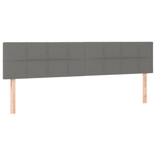 Têtes De Lit 2 PCs Gris Foncé 100x5x78/88 Cm Tissu