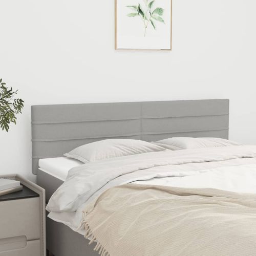 Têtes De Lit 2 PCs Gris Clair 72x5x78/88 Cm Tissu