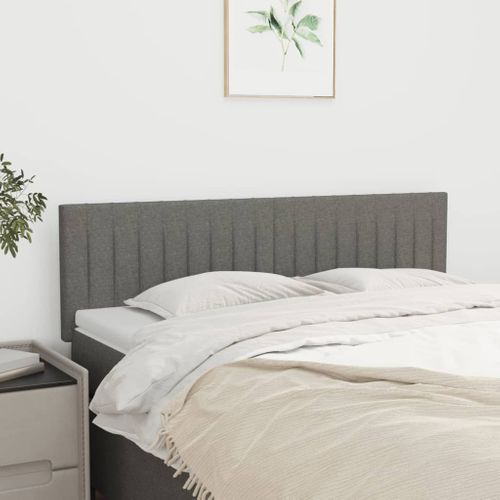 Têtes De Lit 2 PCs Gris Foncé 72x5x78/88 Cm Tissu