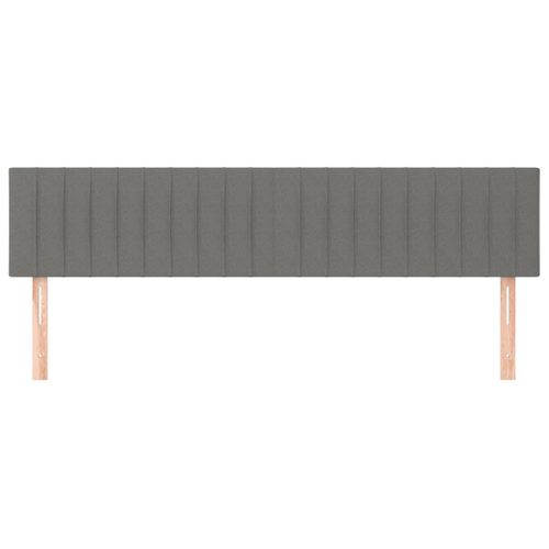 Têtes De Lit 2 PCs Gris Foncé 100x5x78/88 Cm Tissu