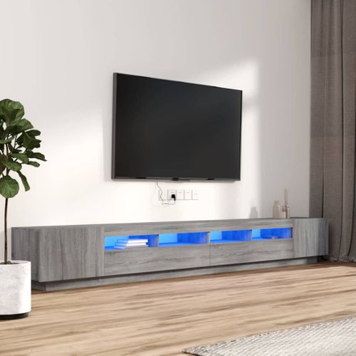 Ensemble De Meubles TV Avec Lumières LED 3 Pièces Sonoma Gris
