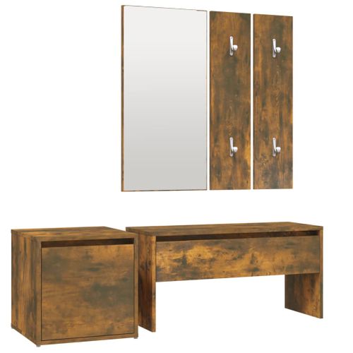 Ensemble De Meubles De Couloir Chêne Fumé Bois Contreplaqué