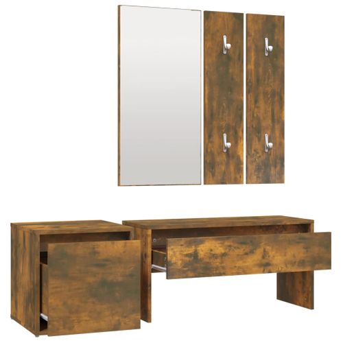 Ensemble De Meubles De Couloir Chêne Fumé Bois Contreplaqué