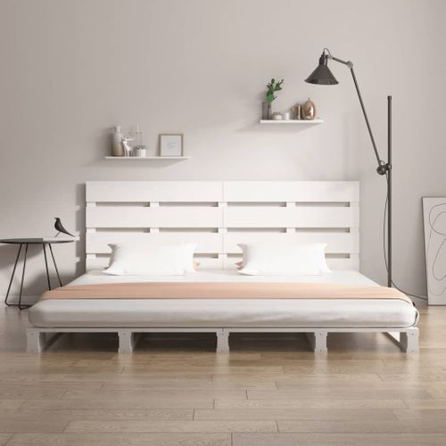 Cadre De Lit Sans Matelas Blanc 160x200 Cm Bois De Pin Massif