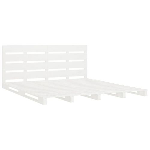 Cadre De Lit Sans Matelas Blanc 160x200 Cm Bois De Pin Massif