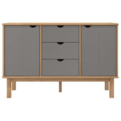 Buffet Otta Marron Et Gris 113,5x43x73 Cm Bois Massif Pin