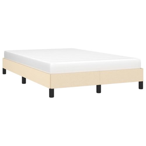Cadre De Lit Sans Matelas Crème 120x200 Cm Tissu