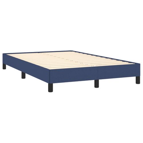 Cadre De Lit Sans Matelas Bleu 120x200 Cm Tissu