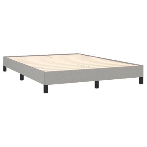 Cadre De Lit Sans Matelas Gris Clair 140x190 Cm Tissu