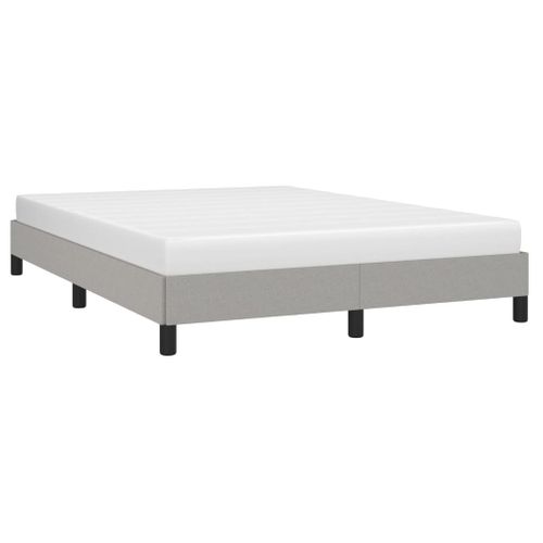 Cadre De Lit Sans Matelas Gris Clair 140x190 Cm Tissu