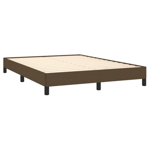 Cadre De Lit Sans Matelas Marron Foncé 140x190 Cm Tissu