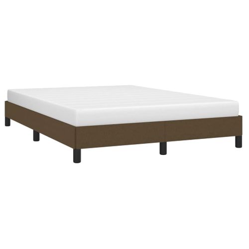 Cadre De Lit Sans Matelas Marron Foncé 140x190 Cm Tissu