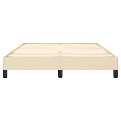 Cadre De Lit Sans Matelas Crème 140x190 Cm Tissu