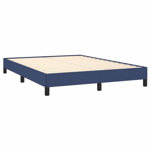 Cadre De Lit Sans Matelas Bleu 140x190 Cm Tissu