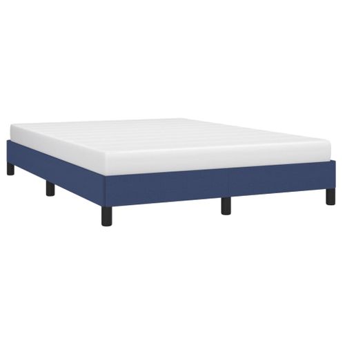 Cadre De Lit Sans Matelas Bleu 140x190 Cm Tissu