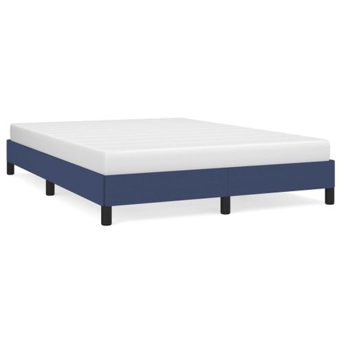Cadre De Lit Sans Matelas Bleu 140x190 Cm Tissu