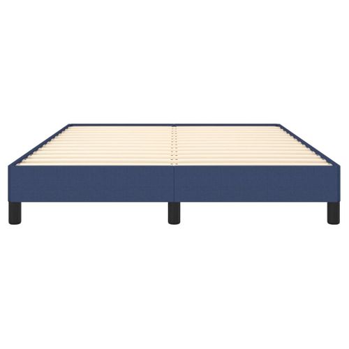 Cadre De Lit Sans Matelas Bleu 140x190 Cm Tissu