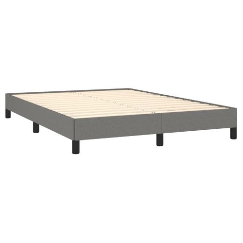 Cadre De Lit Sans Matelas Gris Foncé 140x200 Cm Tissu