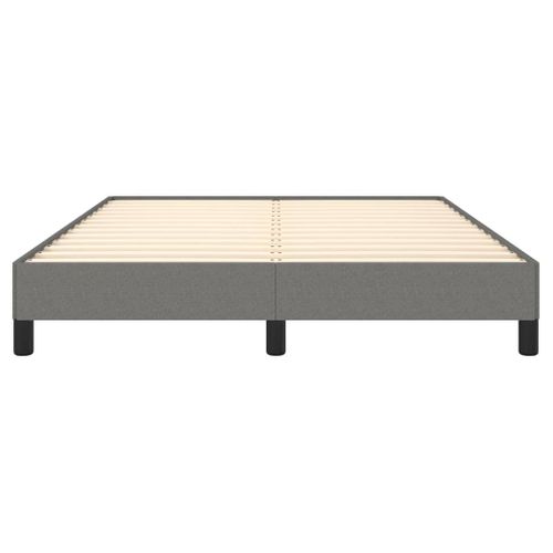 Cadre De Lit Sans Matelas Gris Foncé 140x200 Cm Tissu