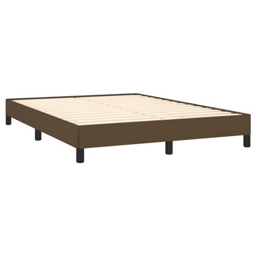 Cadre De Lit Sans Matelas Marron Foncé 140x200 Cm Tissu