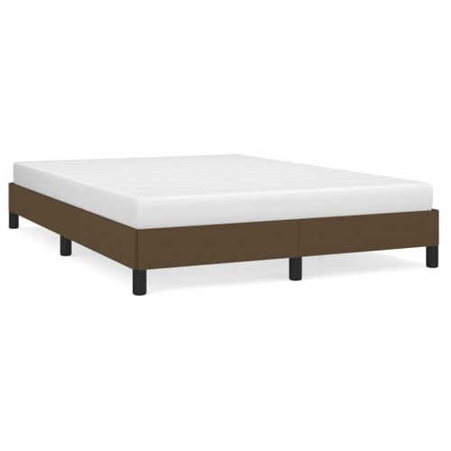 Cadre De Lit Sans Matelas Marron Foncé 140x200 Cm Tissu