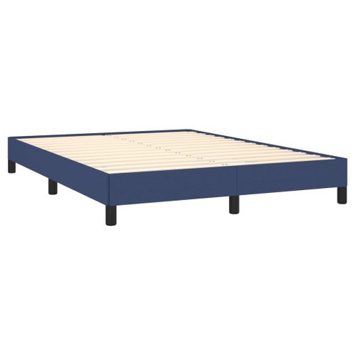 Cadre De Lit Sans Matelas Bleu 140x200 Cm Tissu