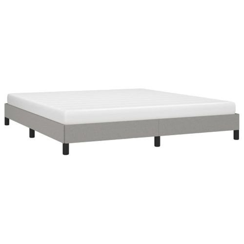 Cadre De Lit Sans Matelas Gris Clair 160x200 Cm Tissu