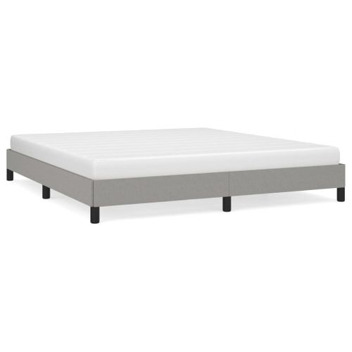 Cadre De Lit Sans Matelas Gris Clair 160x200 Cm Tissu