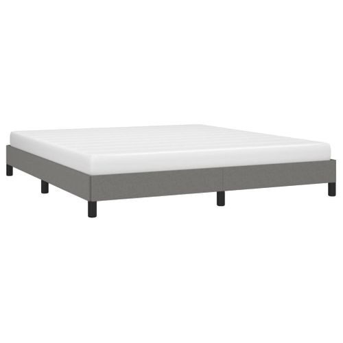 Cadre De Lit Sans Matelas Gris Foncé 160x200 Cm Tissu
