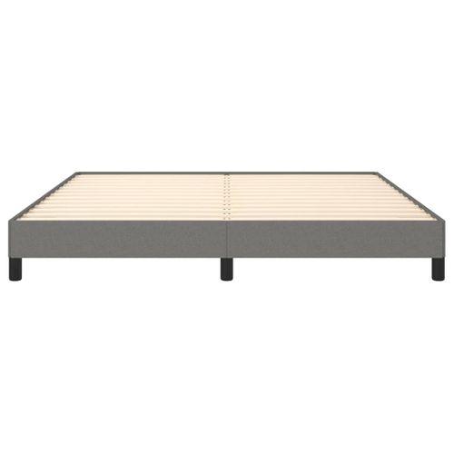 Cadre De Lit Sans Matelas Gris Foncé 160x200 Cm Tissu