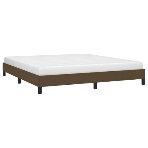 Cadre De Lit Sans Matelas Marron Foncé 160x200 Cm Tissu