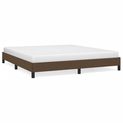 Cadre De Lit Sans Matelas Marron Foncé 160x200 Cm Tissu