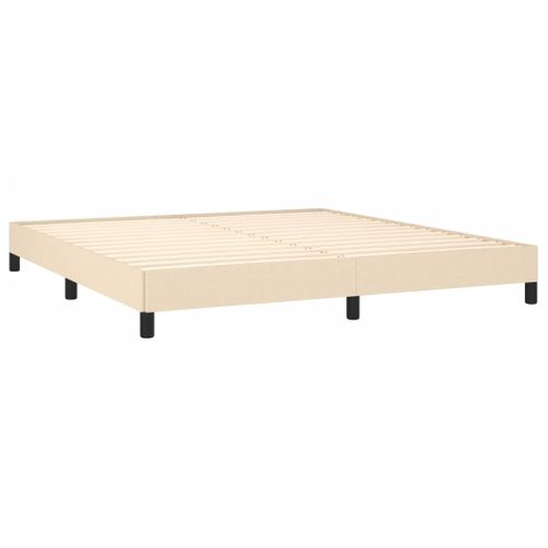 Cadre De Lit Sans Matelas Crème 160x200 Cm Tissu