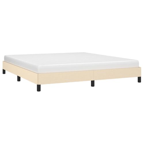 Cadre De Lit Sans Matelas Crème 160x200 Cm Tissu
