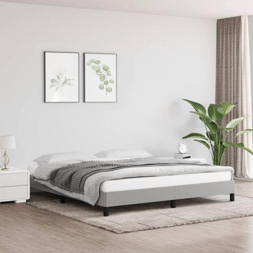 Cadre De Lit Sans Matelas Gris Clair 180x200 Cm Tissu
