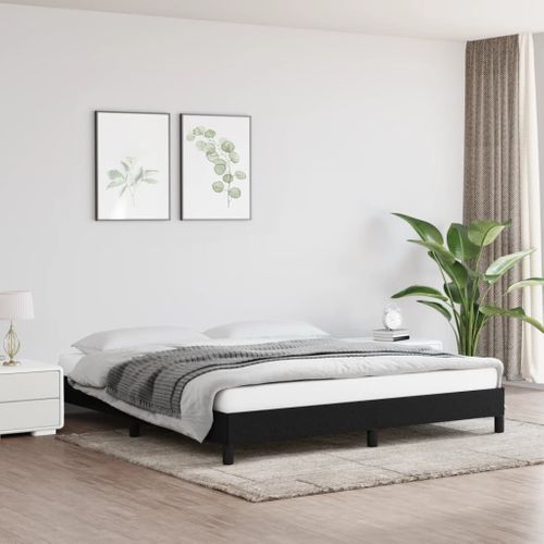 Cadre De Lit Sans Matelas Noir 180x200 Cm Tissu