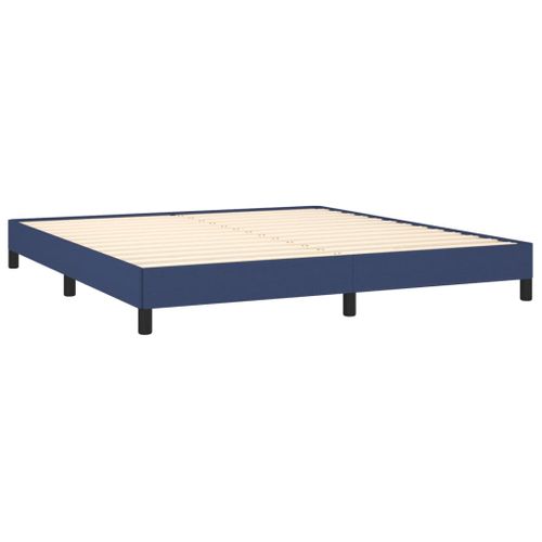 Cadre De Lit Sans Matelas Bleu 180x200 Cm Tissu