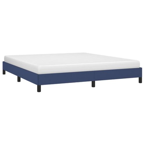 Cadre De Lit Sans Matelas Bleu 180x200 Cm Tissu