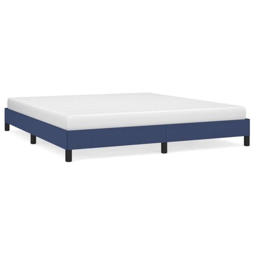 Cadre De Lit Sans Matelas Bleu 180x200 Cm Tissu