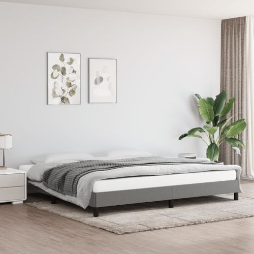 Cadre De Lit Sans Matelas Gris Foncé 200x200 Cm Tissu