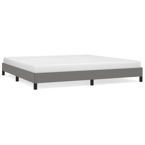 Cadre De Lit Sans Matelas Gris Foncé 200x200 Cm Tissu
