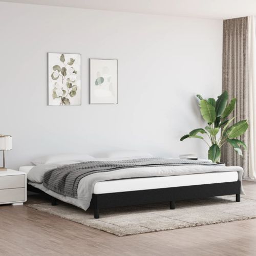 Cadre De Lit Sans Matelas Noir 200x200 Cm Tissu
