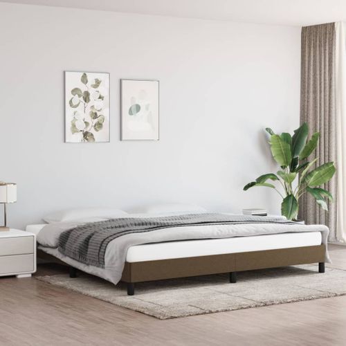 Cadre De Lit Sans Matelas Marron Foncé 200x200 Cm Tissu