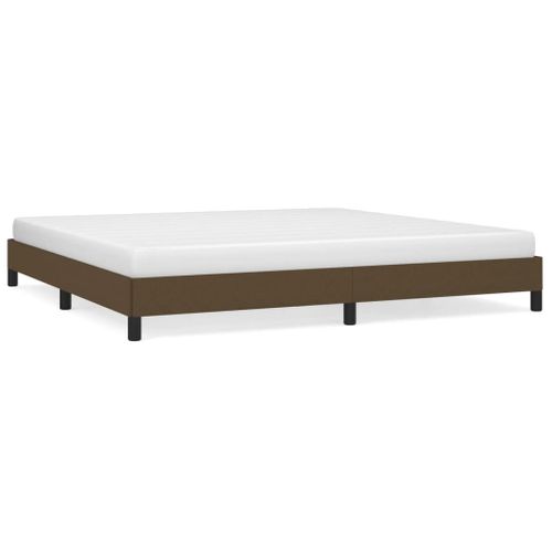 Cadre De Lit Sans Matelas Marron Foncé 200x200 Cm Tissu