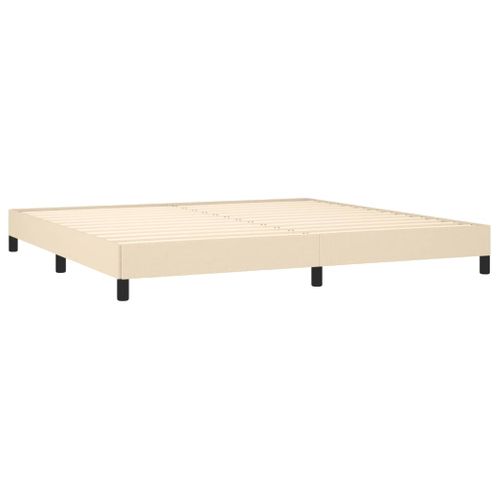 Cadre De Lit Sans Matelas Crème 200x200 Cm Tissu